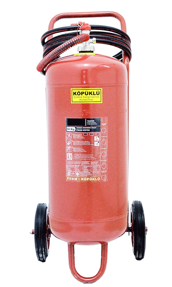 50 kg Köpüklü Yangın Söndürücü — Tekerlekli