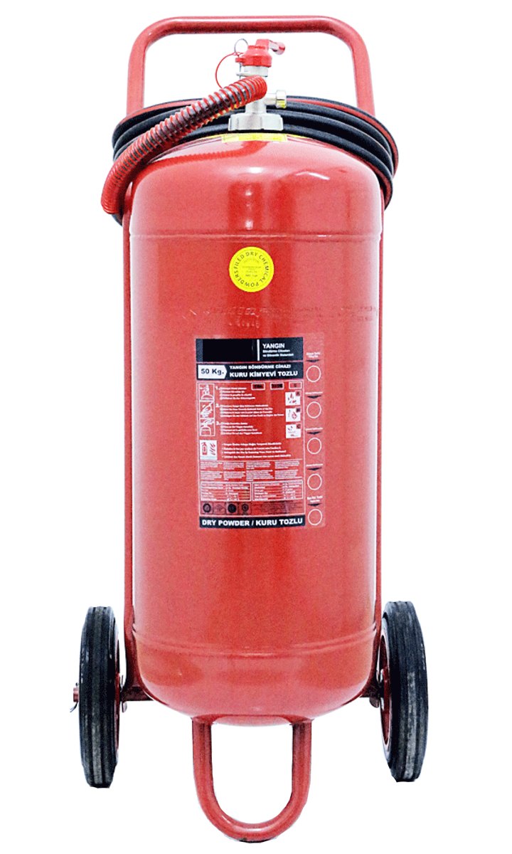 50 kg ABC Kuru Kimyevi Tozlu Tekerlekli Yangın Söndürücü