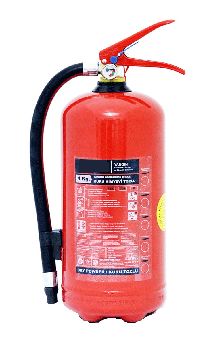 4 kg ABC Kuru Kimyevi Tozlu Yangın Söndürücü