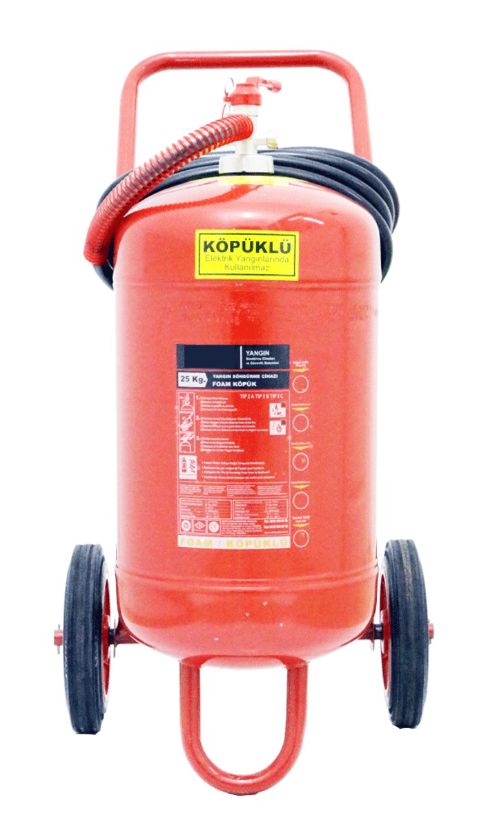 25 kg Köpüklü Yangın Söndürücü — Tekerlekli